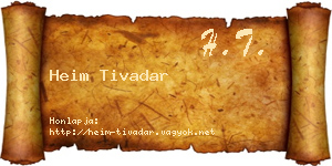 Heim Tivadar névjegykártya